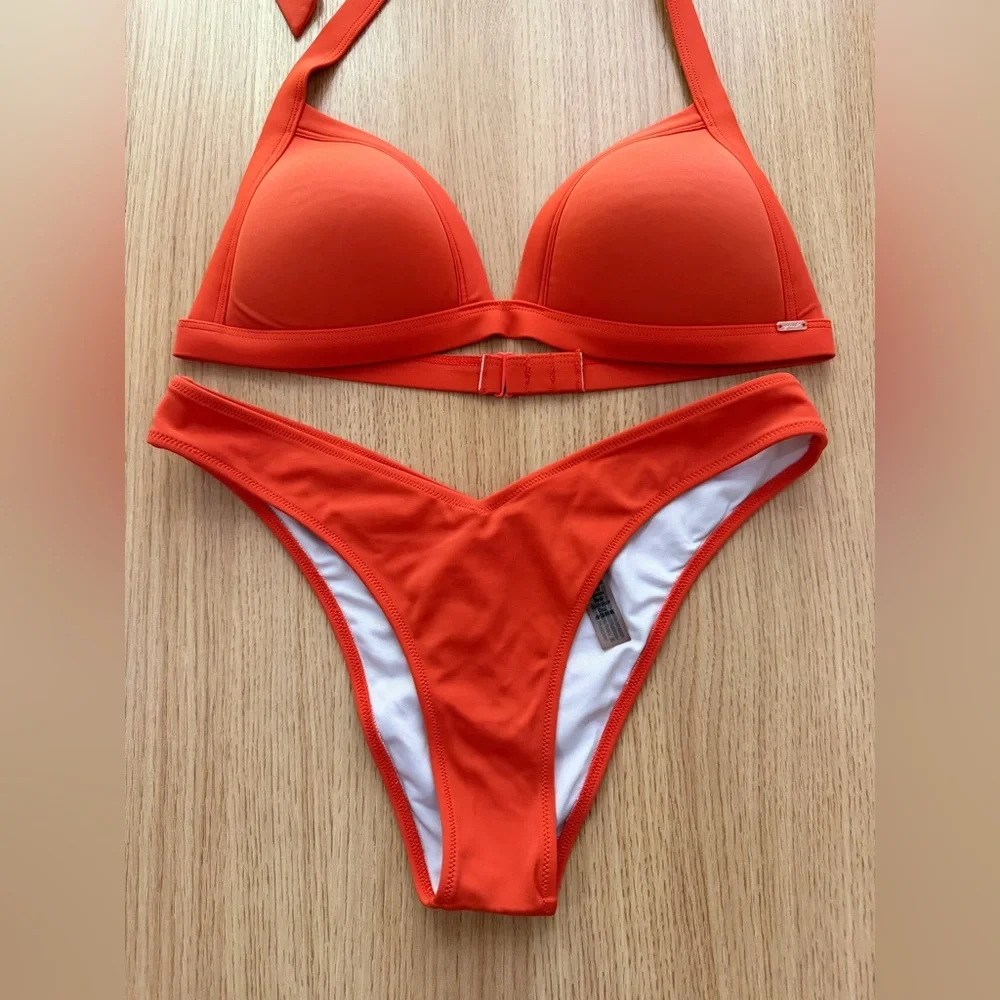 PINK Victoria Secret Orange Bikini Set